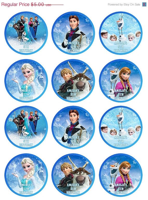 Frozen Birthday Cupcake Toppers Printable