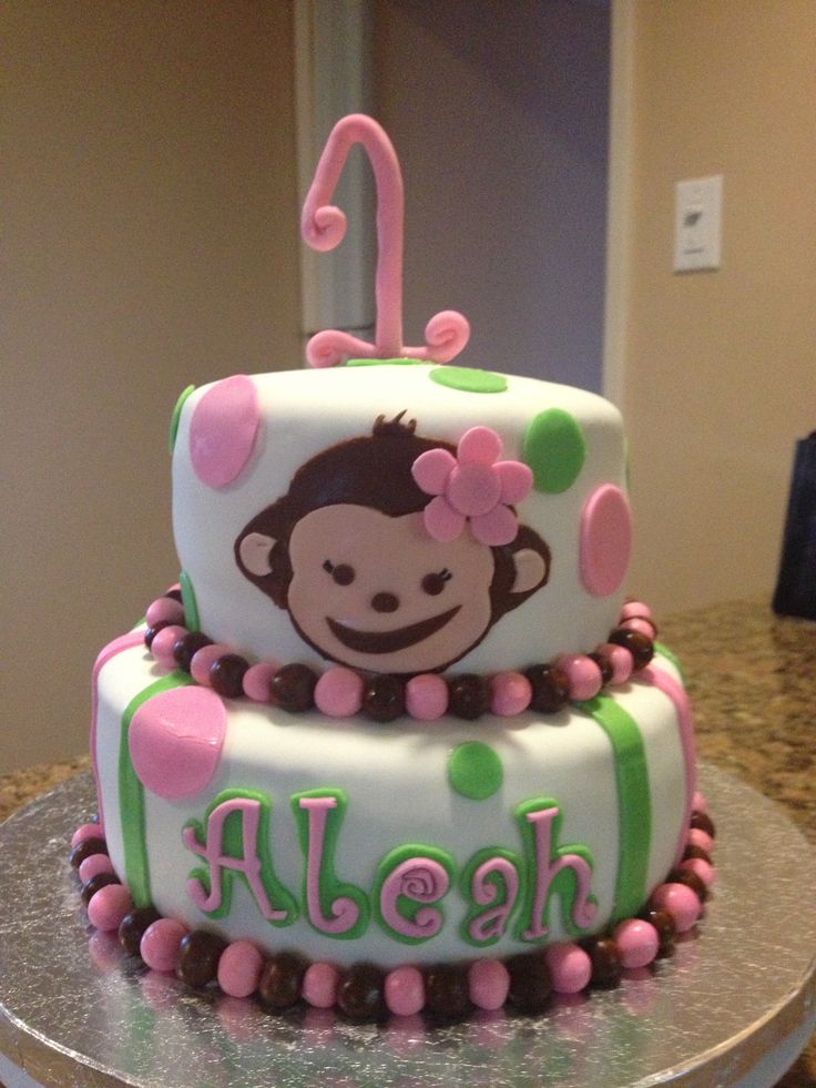 Girl Monkey Birthday Cake