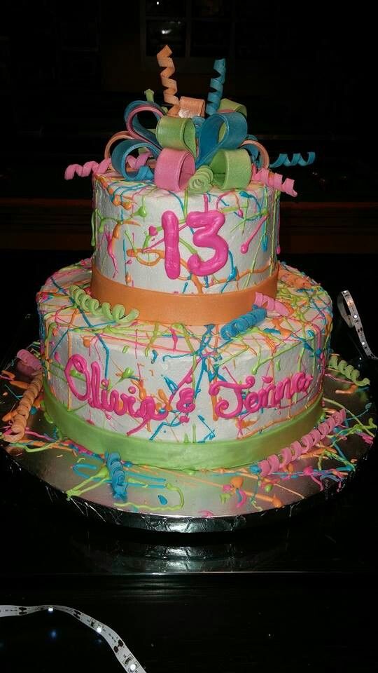 Glow Party Birthday Cake