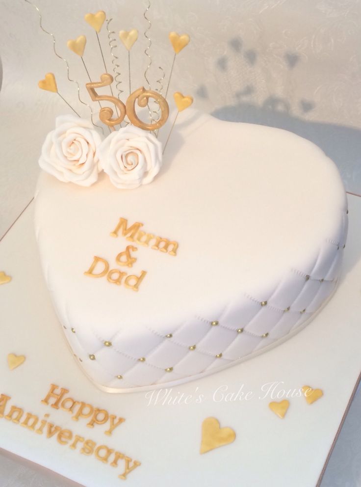 Golden Wedding Anniversary Cake