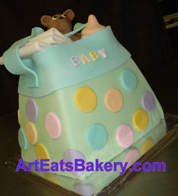 Green and Yellow Baby Shower Cake