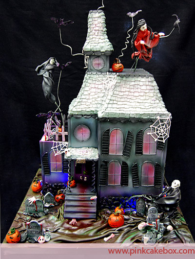 11 Photos of Halloween Haunted House Bday Cakes