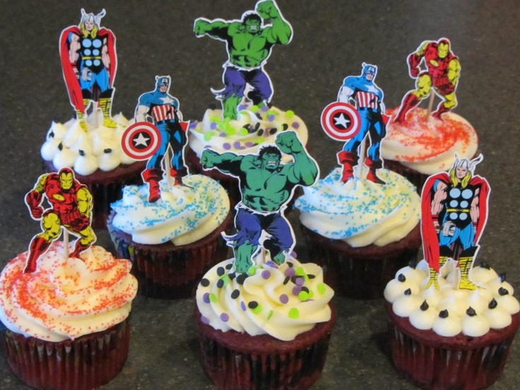 Homemade Superhero Cupcakes