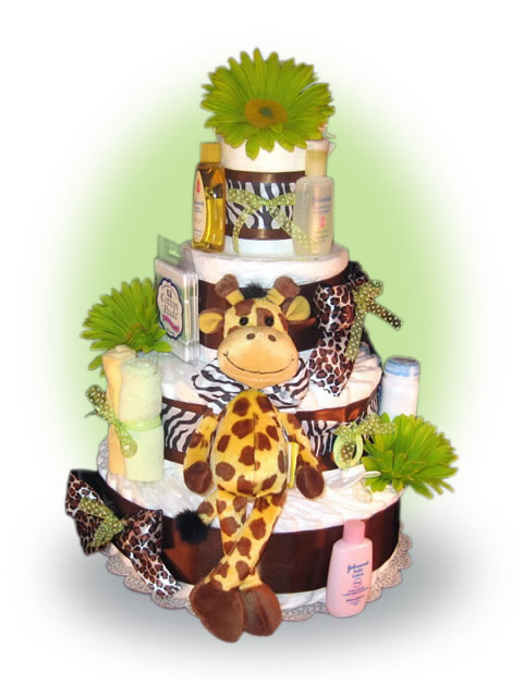 Jungle Diaper Cake for Baby Shower