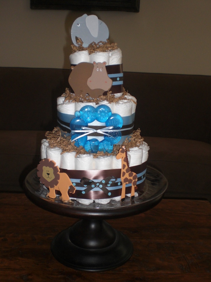 Jungle Theme Baby Shower Diaper Cake