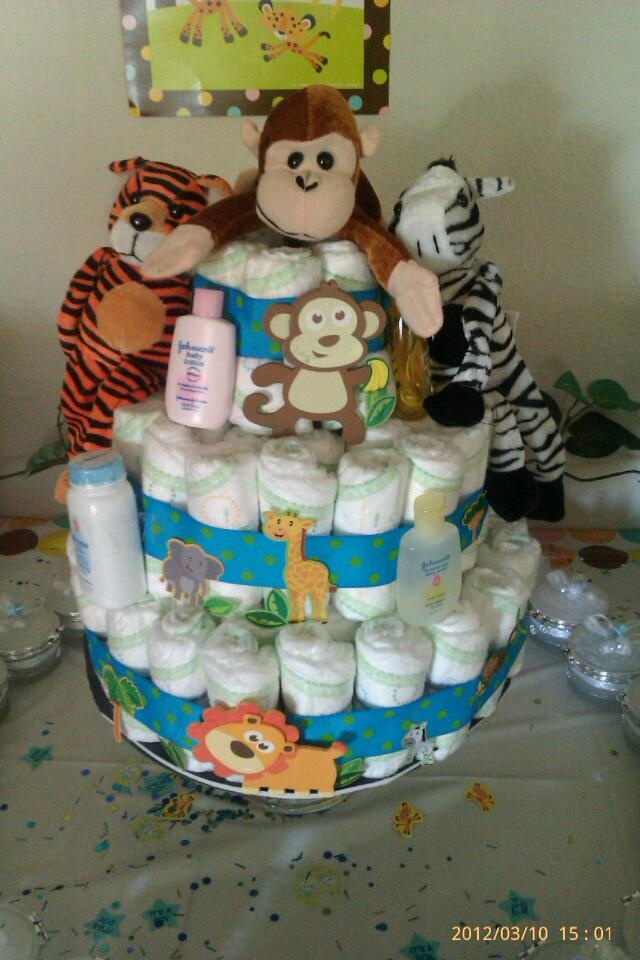 Jungle Theme Diaper Cake