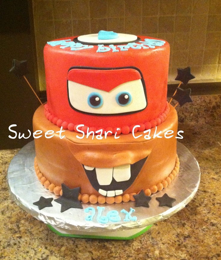 Lightning McQueen and Tow Mater Cake