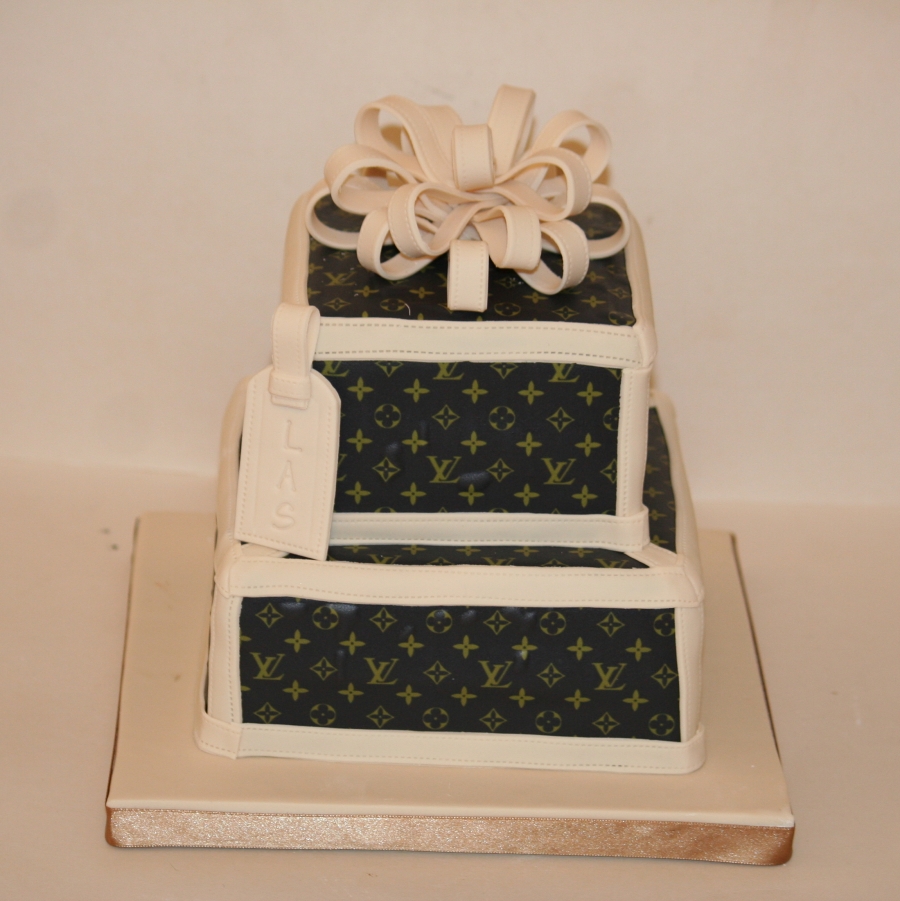 2-tier Louis Vuitton themed Wicked Chocolate cake covered …