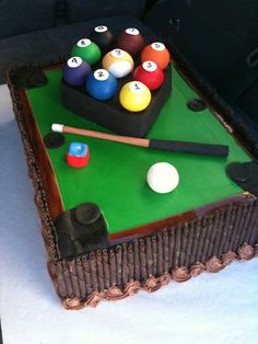 Men Pool Table Groom Cake