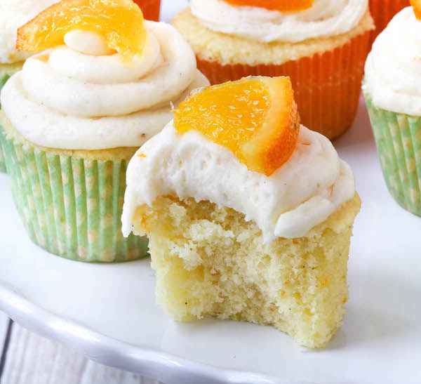 Mini Orange Creamsicle Cupcakes