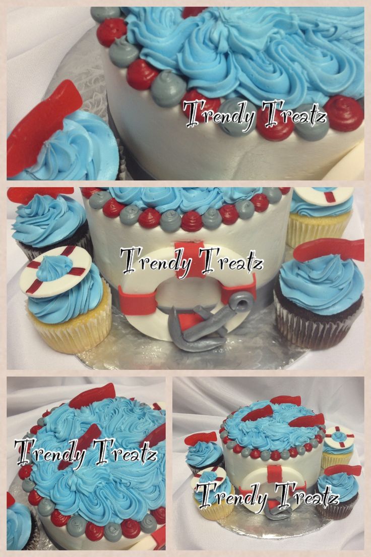 Nautical Theme Cake Cupcakes