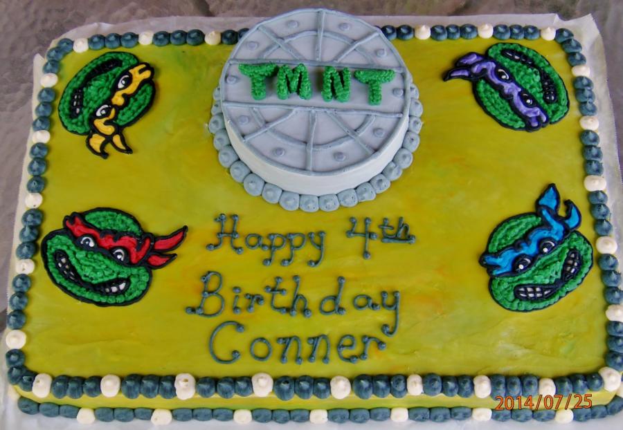 Ninja Turtle Sheet Cake Buttercream