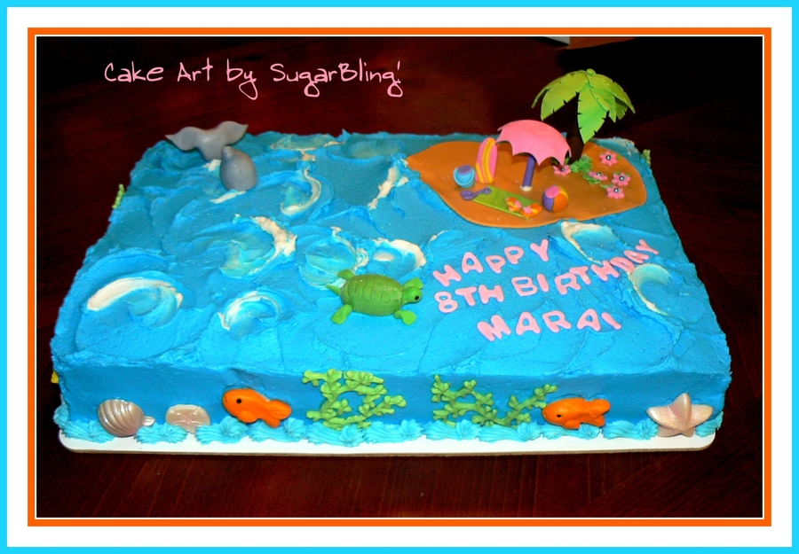 8 Photos of Beach Birthday Sheet Cakes For Girls