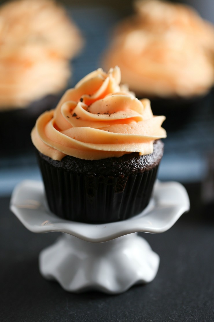 Orange Cupcakes with Chocolate Frosting