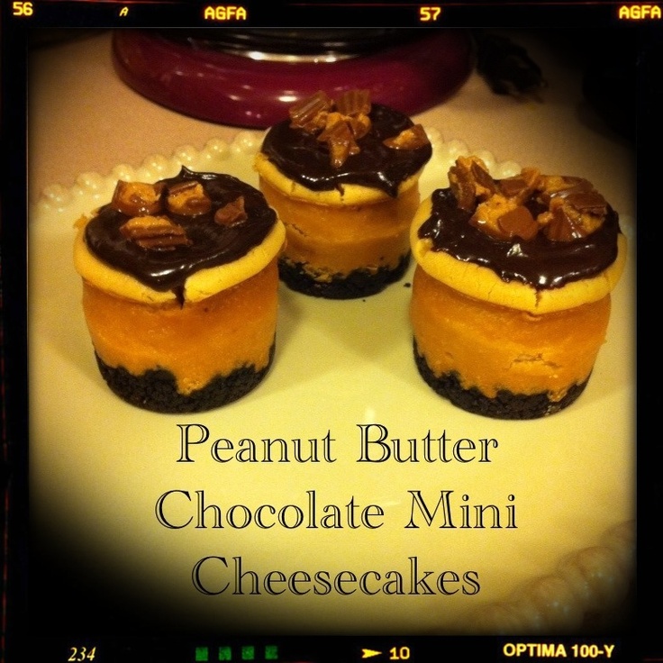 Peanut Butter Chocolate Mini Cheesecakes