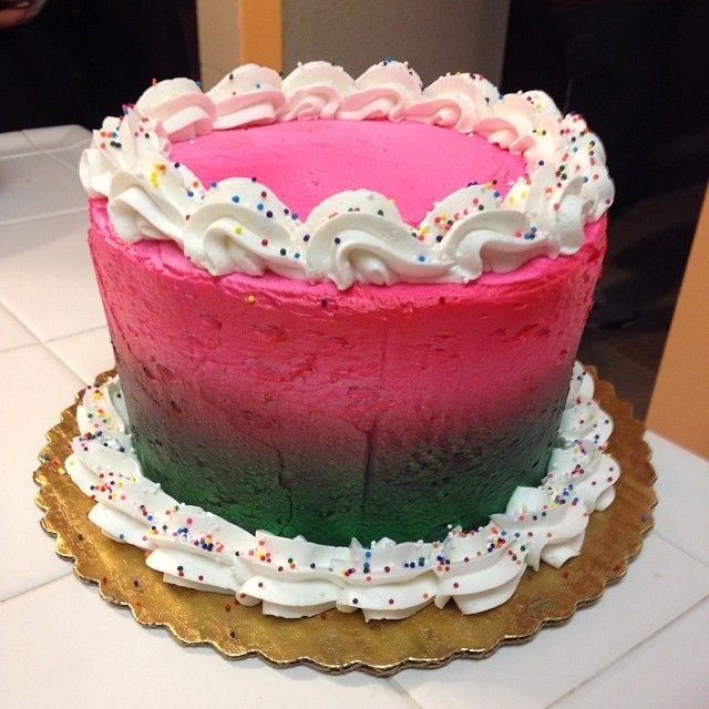 Pink and Green Cake