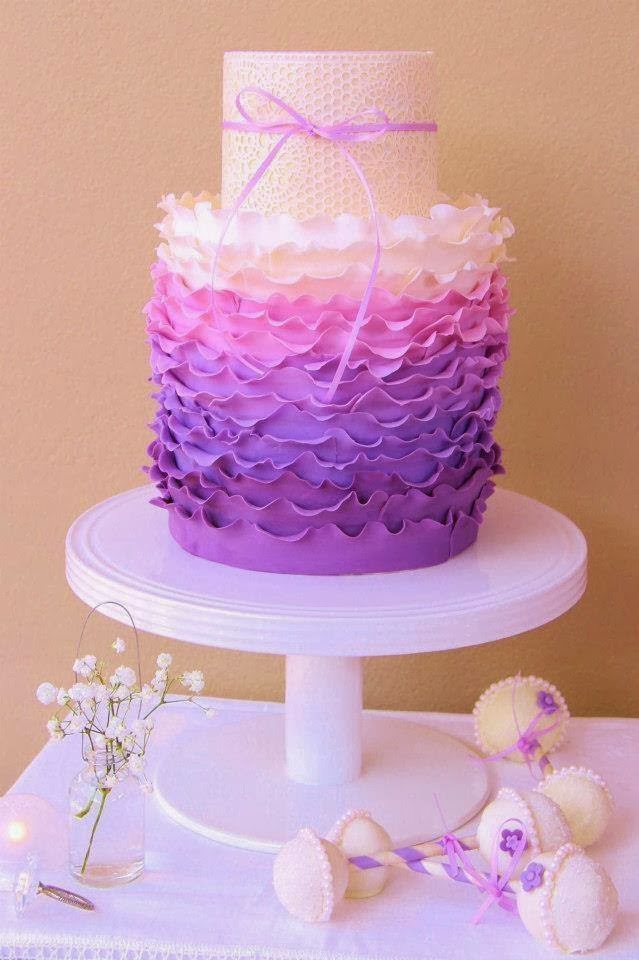 Pink and Purple Baby Shower Cake