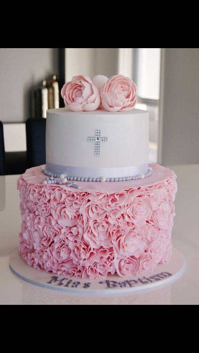 10 Photos of Flower First Communion Cakes For Girls