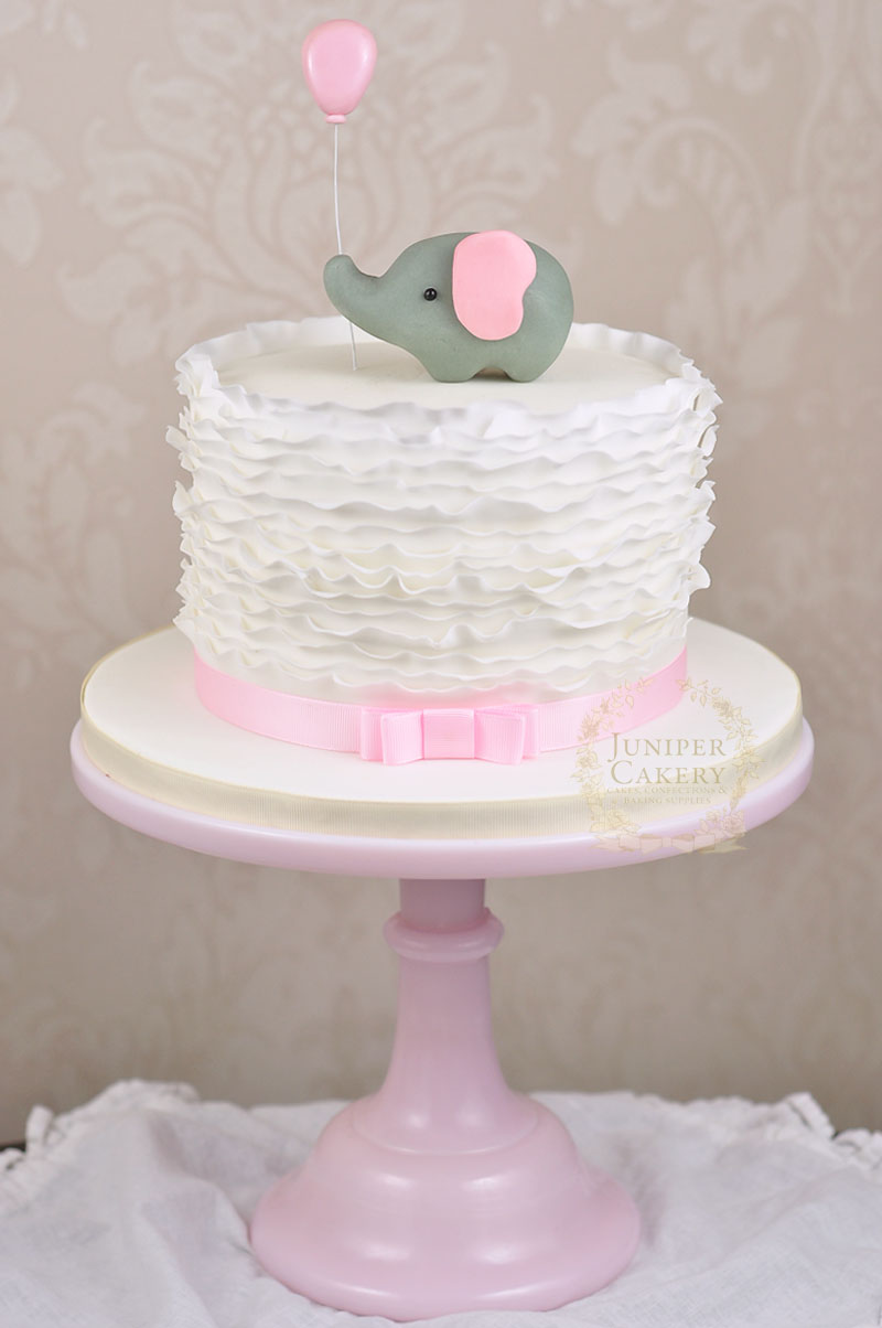 Pink Elephant Baby Shower Cake