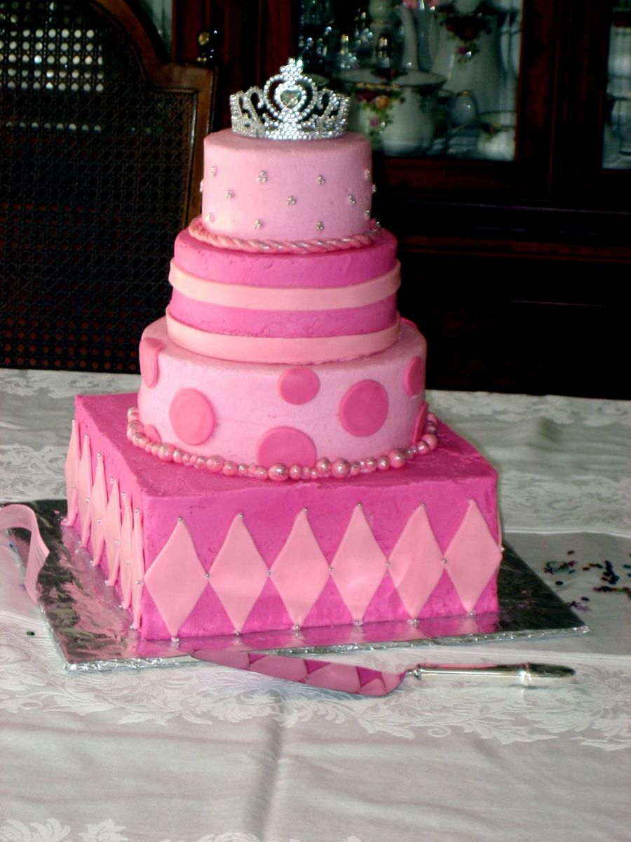 Pink Tiered Birthday Cake