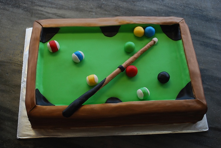 Pool Table Birthday Cake