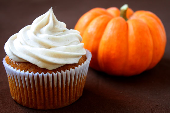 Pumpkin Cupcakes with Cream Cheese Frosting