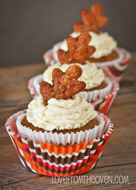 Pumpkin Cupcakes with Whipped Cream Frosting