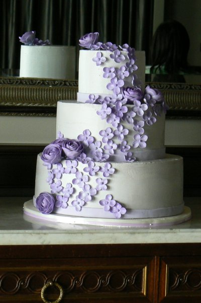 Purple Wedding Cakes with Buttercream