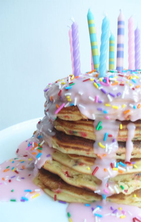 Rainbow Birthday Pancake Cake