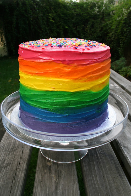 11 Photos of Rainbow Birthday Cakes Icing Patterns