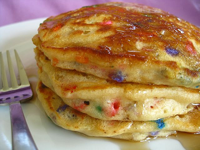 Rainbow Confetti Pancakes