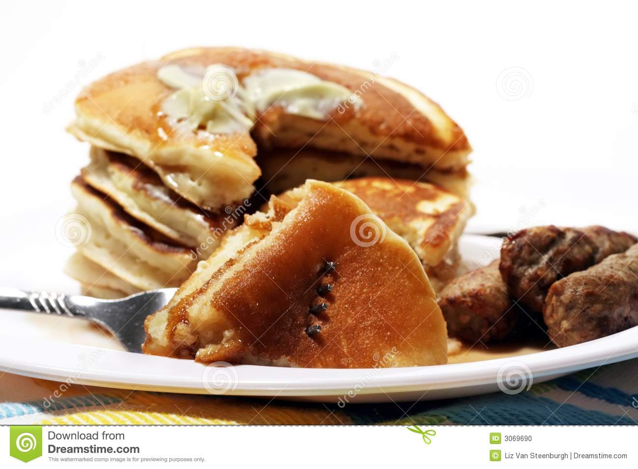 Sausage Pancakes and Syrup