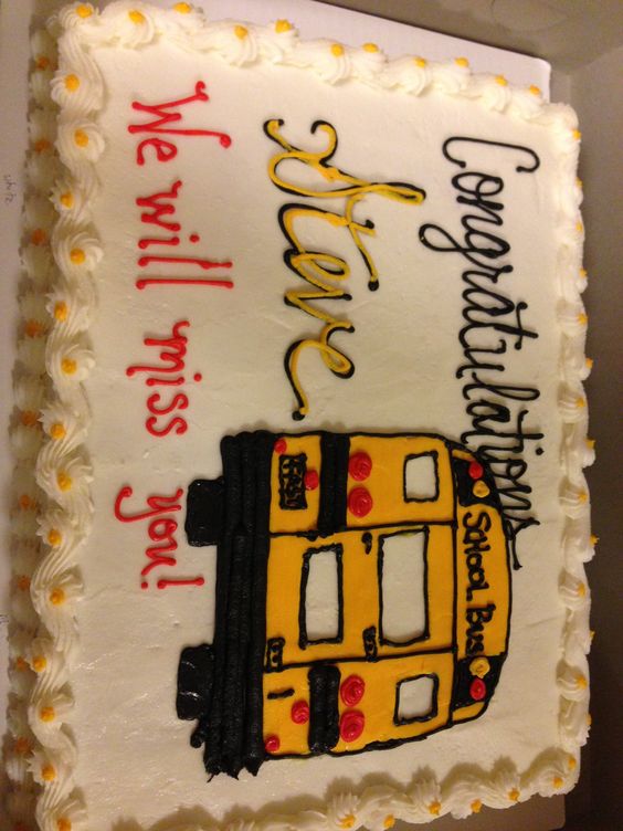 School Bus Driver Retirement Cake