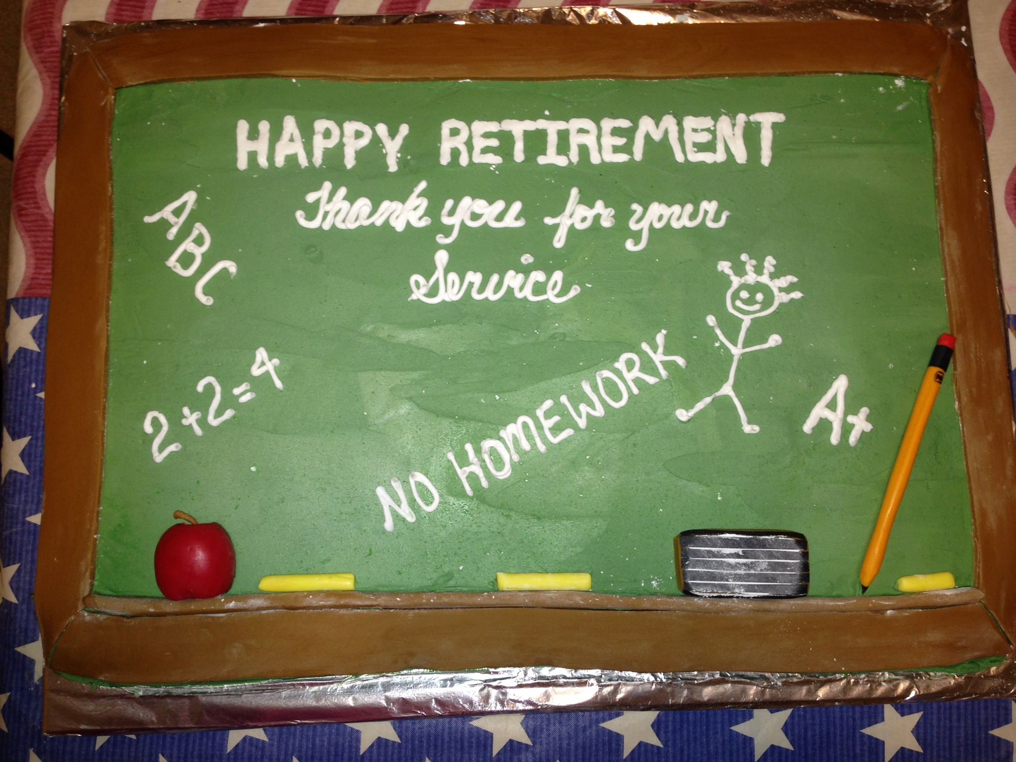 School Retirement Sheet Cake