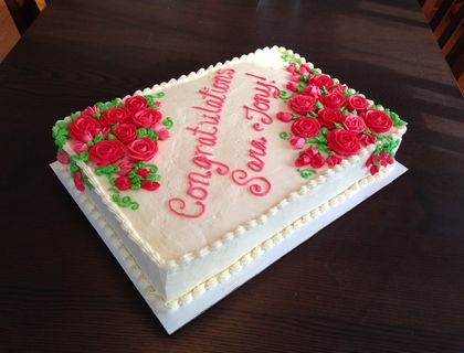 Sheet Cake with Strawberry Filling