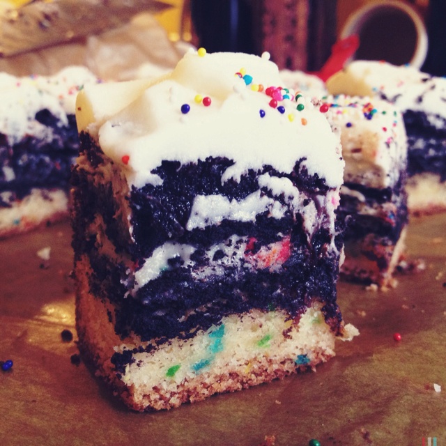 Slutty Brownies with Sprinkles