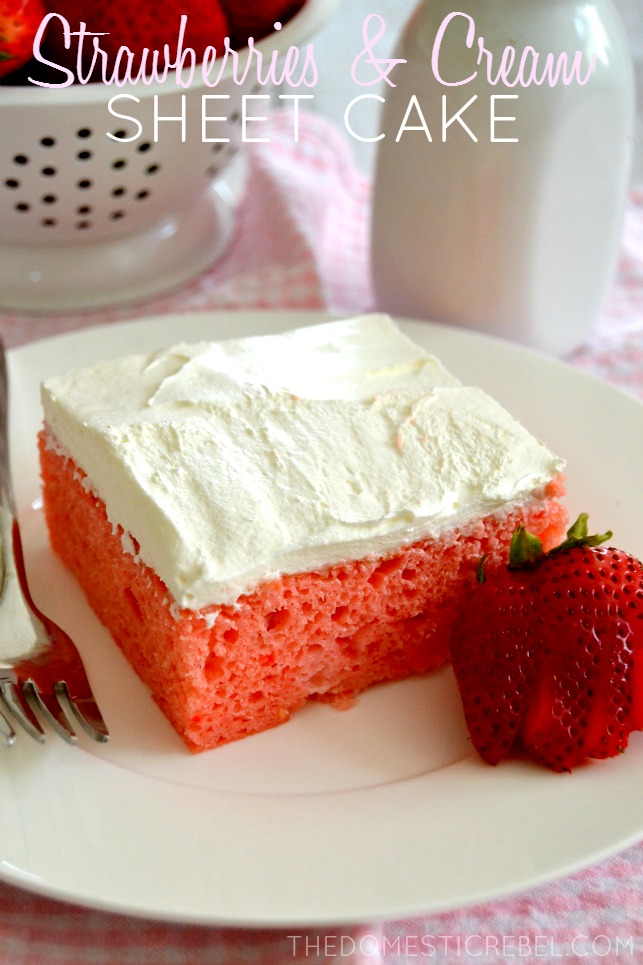 Strawberry Cream Sheet Cake