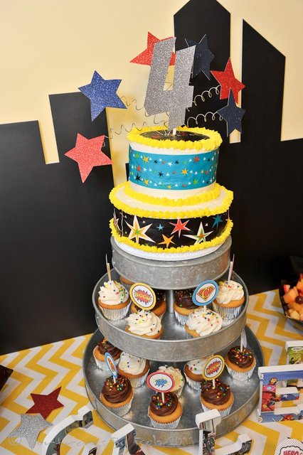 Superhero Birthday Party Cake