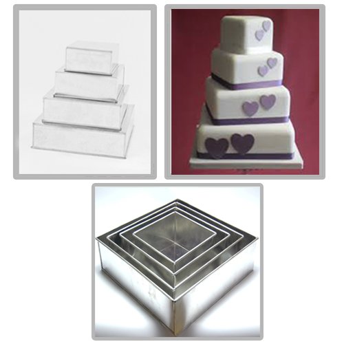 TIER HEAVY DUTY SQUARE WEDDING CAKE TINS 6