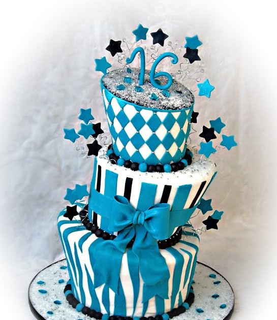 Topsy Turvy Sweet Sixteen Diamond Cake