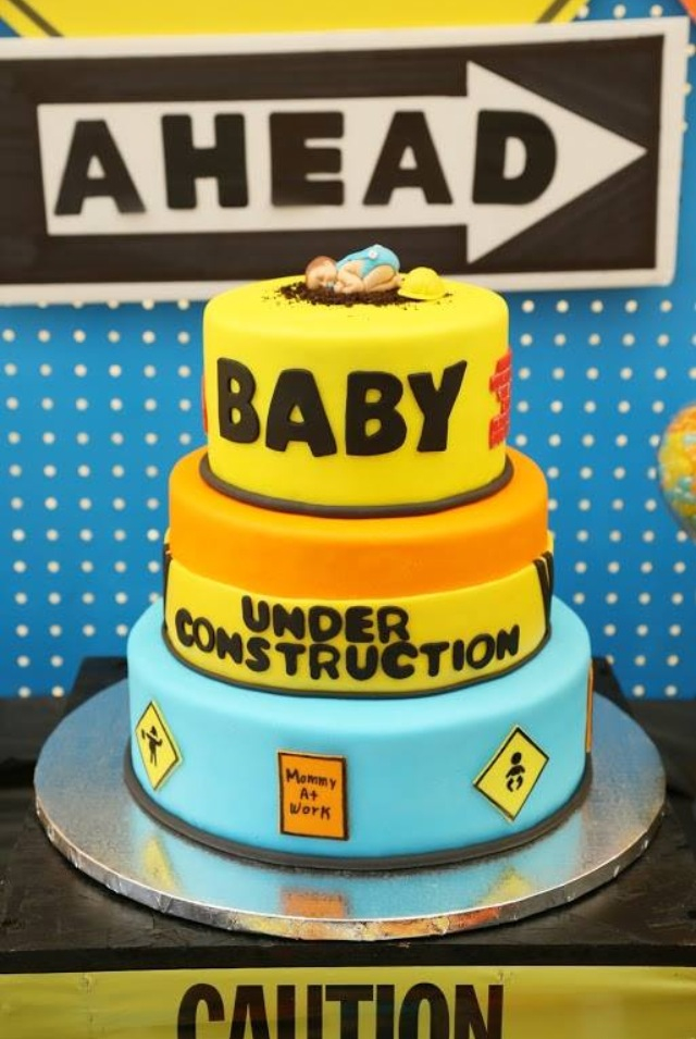 Under Construction Baby Shower Cake