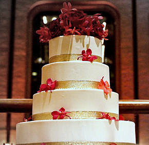 Wedding Cake with Strawberry Filling