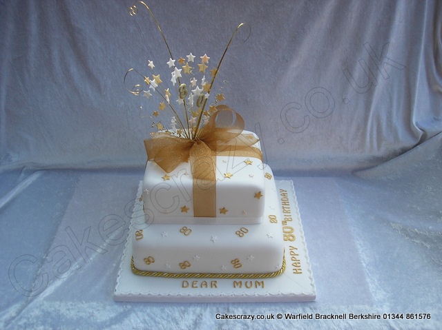 White and Gold Birthday Cakes