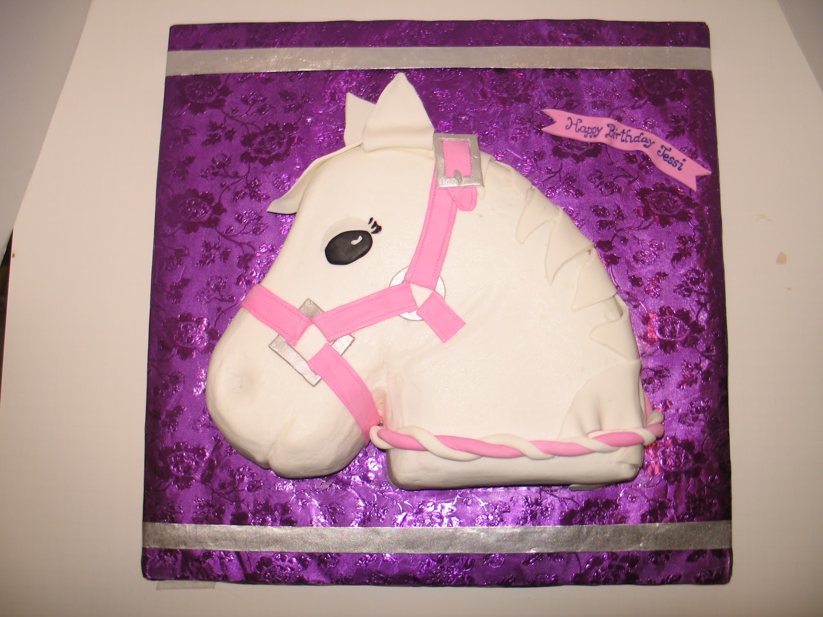 White Horse Birthday Cake for Girls