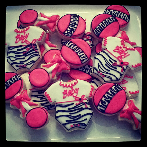 Zebra Baby Shower Cookies