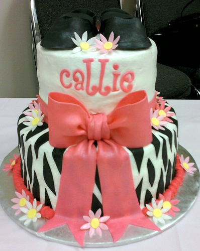 Zebra Print Baby Shower Cake