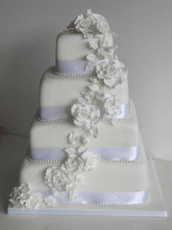 4 Tier Square Wedding Cake Size