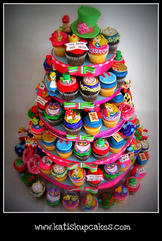 Alice in Wonderland Cupcake Tower