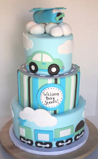 Baby Boy Shower Train Cake