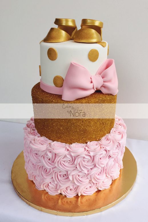 Baby Shower Cake Pink Gold